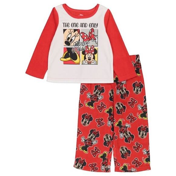Disney Junior Minnie Mouse Toddler Girls 2 Piece Pajama Set Size 18 Months - Picture 1 of 8